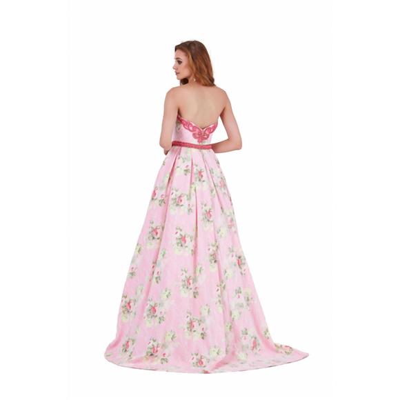 NEW ANGELA & ALISON floral printed ballgown in pink - Picture 3 of 3